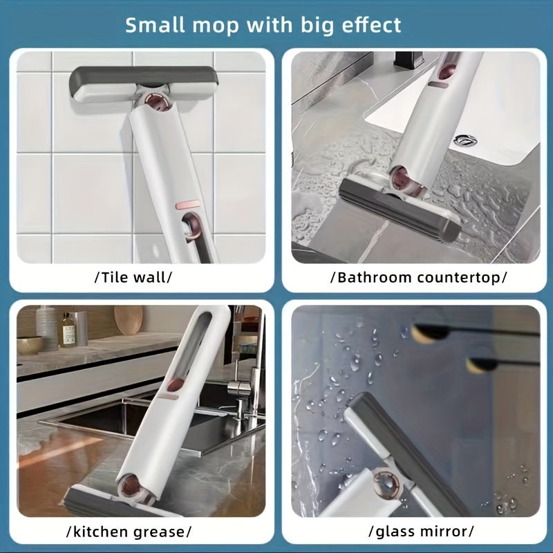New Portable Self-Squeeze Mini Mop – Absorbent, Multi-Purpose Tool
