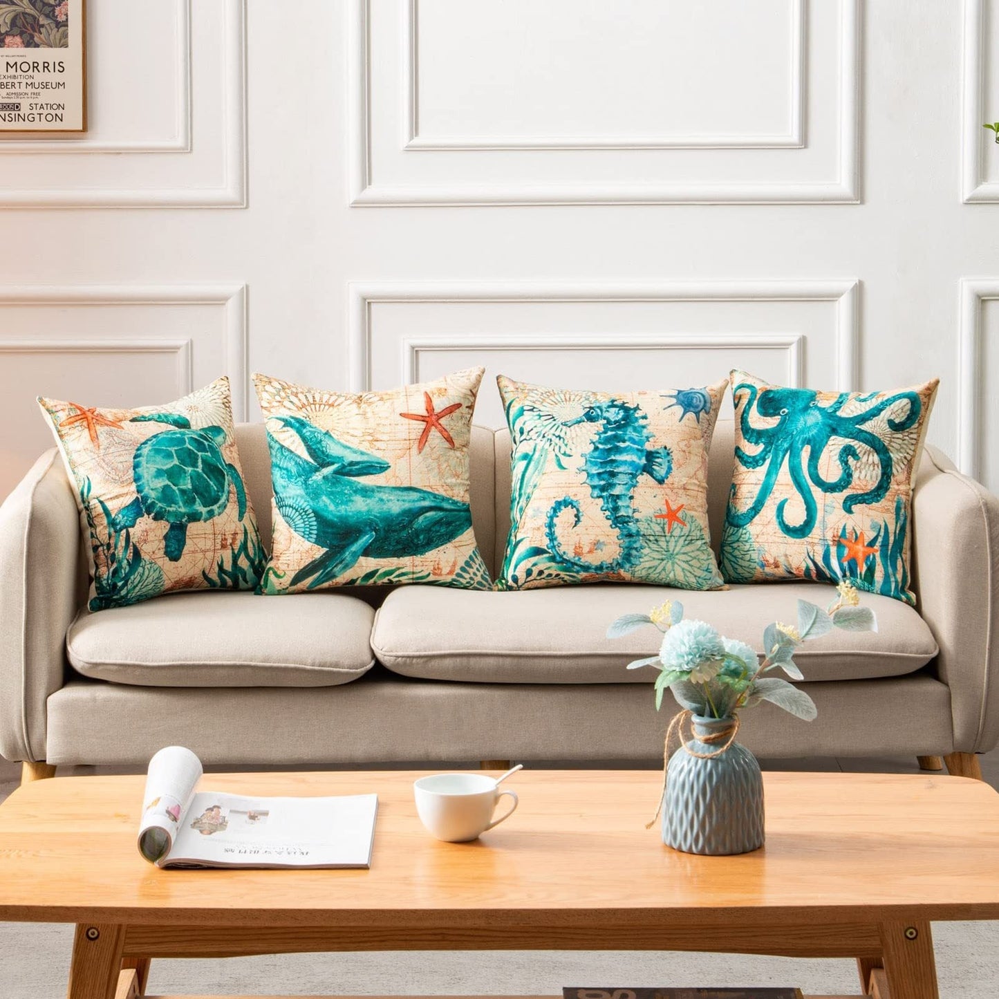 Cushion Covers Sea Turtle Printed Throw Pillow Cases